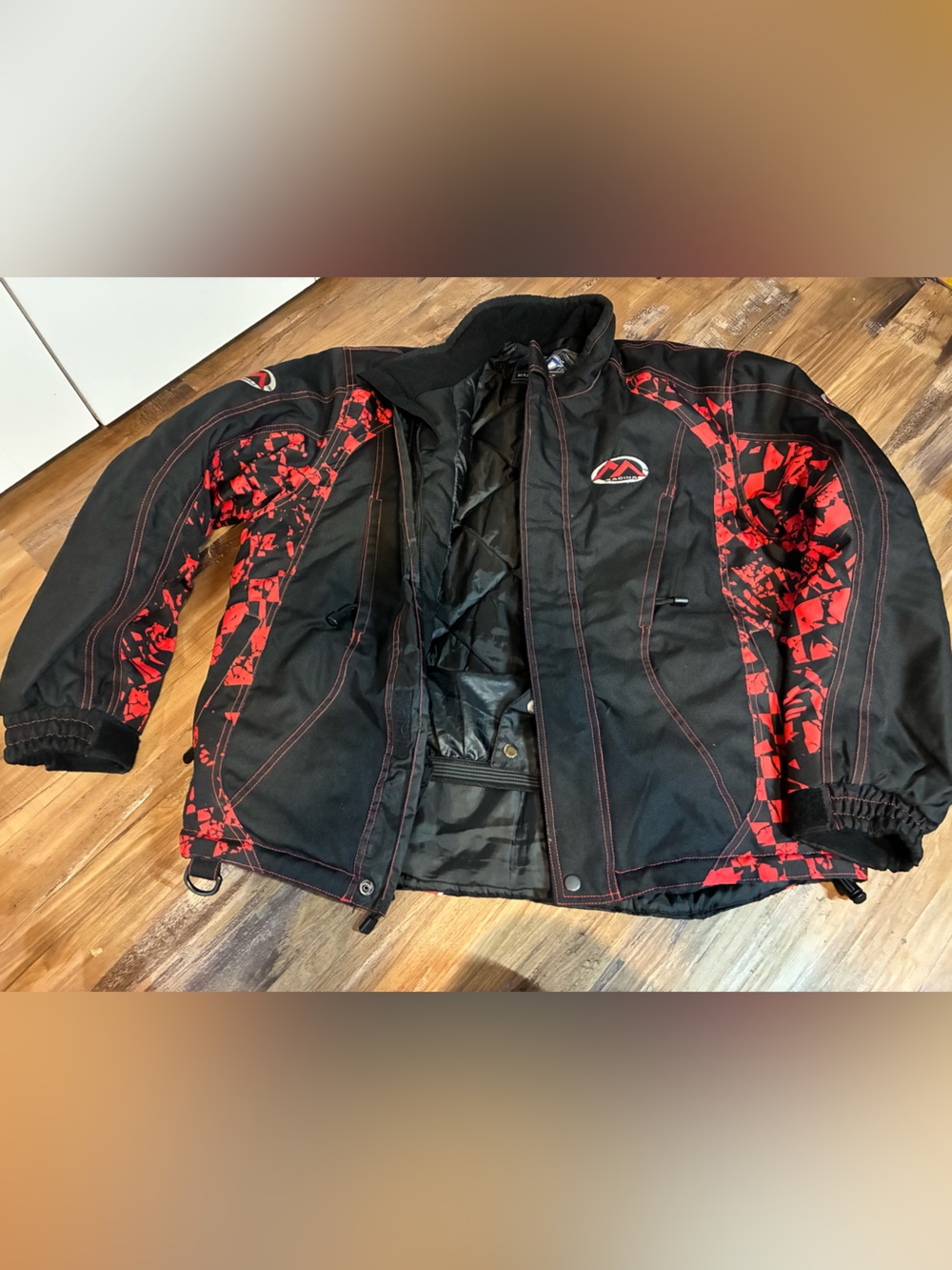 Marshall Racing Men’s L Black Red Racing Riding Jacket with Logo Coat